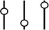 schwarze Striche mit Kreisen